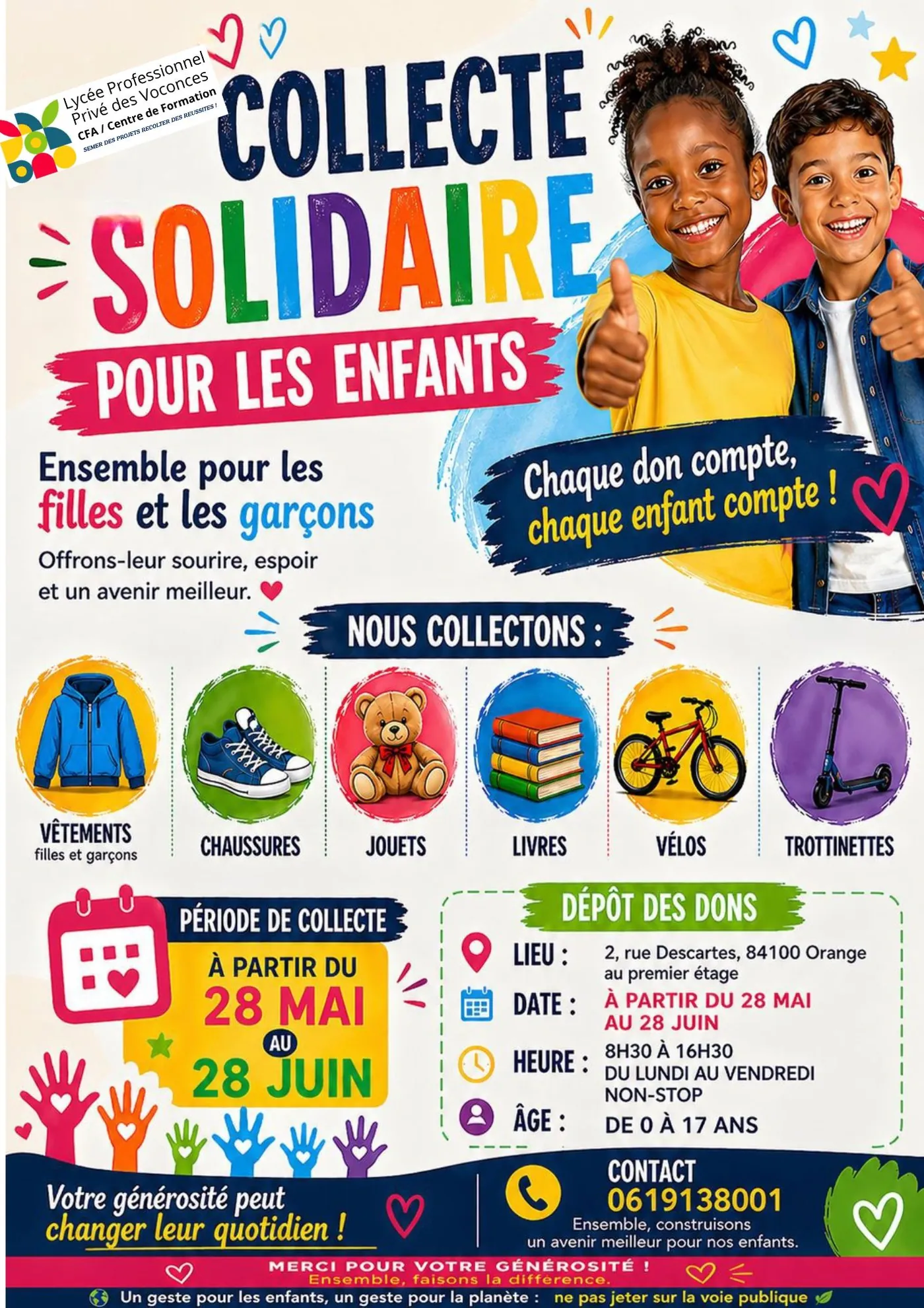 Photo 1 sur 1 : Collecte solidaire pour les enfants