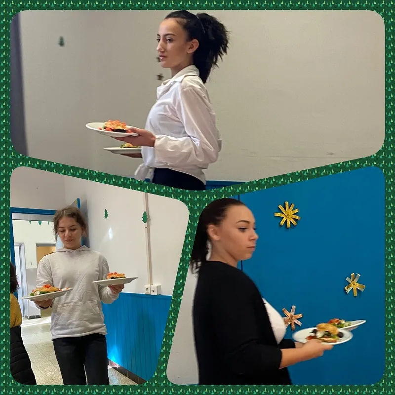 Photo 2 sur 3 : Menu de Noël par les CAPa SAPVER 1re année